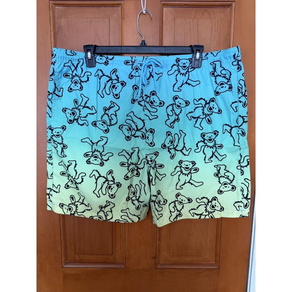 Men's Greatful Dead Swim Trunks Size Extra Large NWOT Dancing Bears Ombré